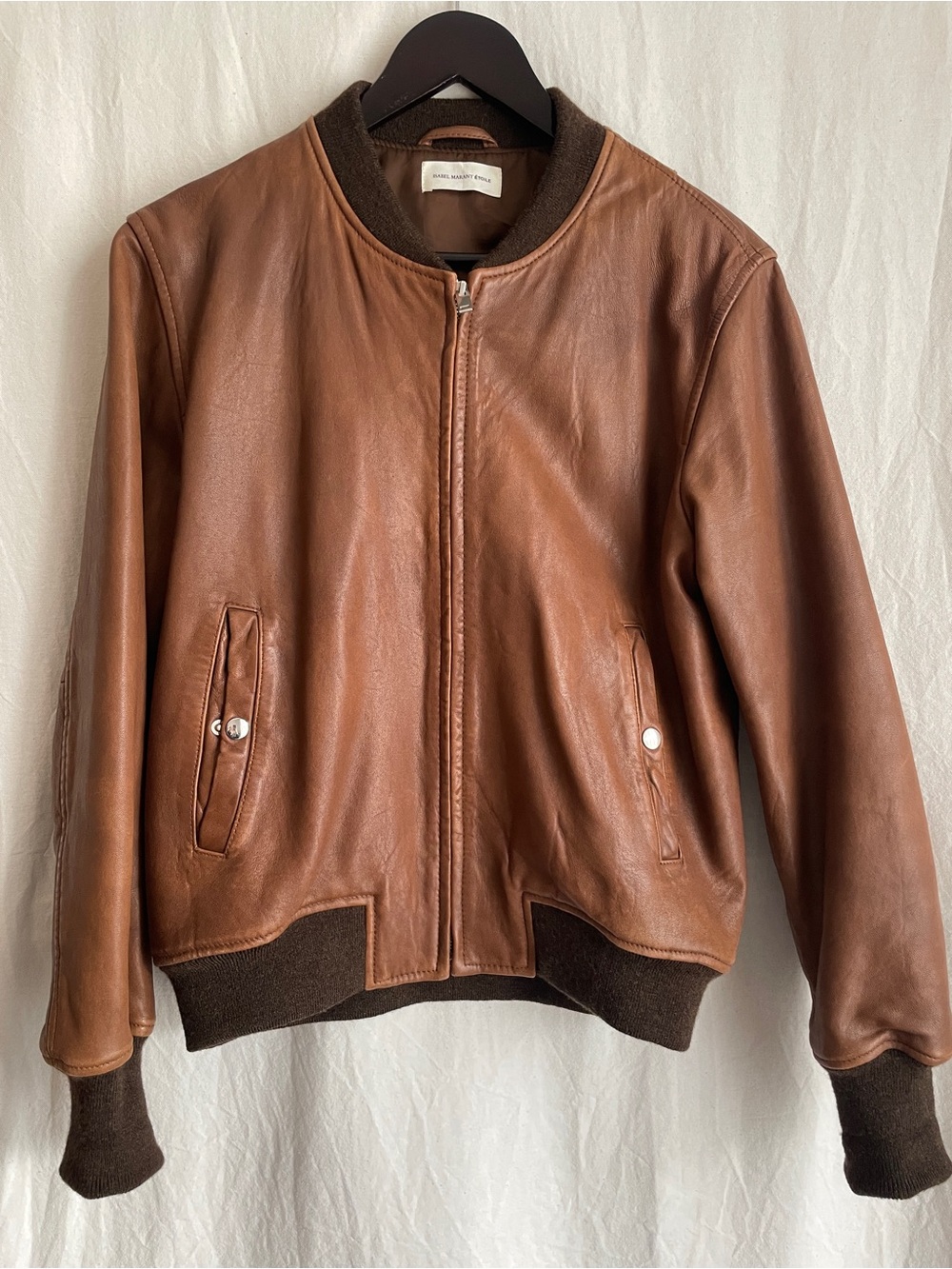 ISABEL MARANT ETOILE Brown Lamb Leather Bomber (Like New)